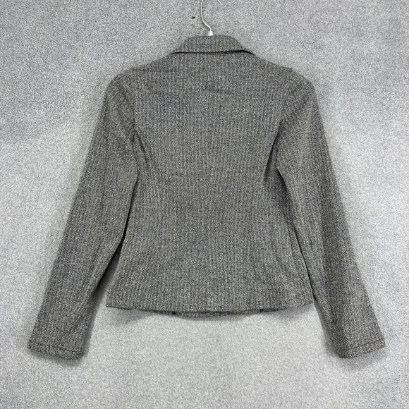 Calvin Klein Womens Herringbone Tweed Blazer Jacket Single Button Office Career - Picture 2 of 16